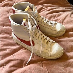 Nike White and Clay High-Top Sneakers